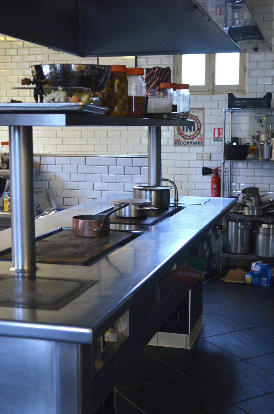 A fast-casual commercial kitchen line
